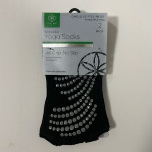 GAIAM Black Toeless Yoga Socks - 2 Pack